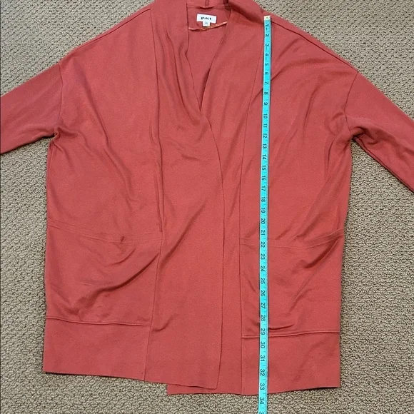 Pact Airplane Cardigan size XL/XXL Baked Clay Open Front Organic Cotton Knit - Picture 13 of 15